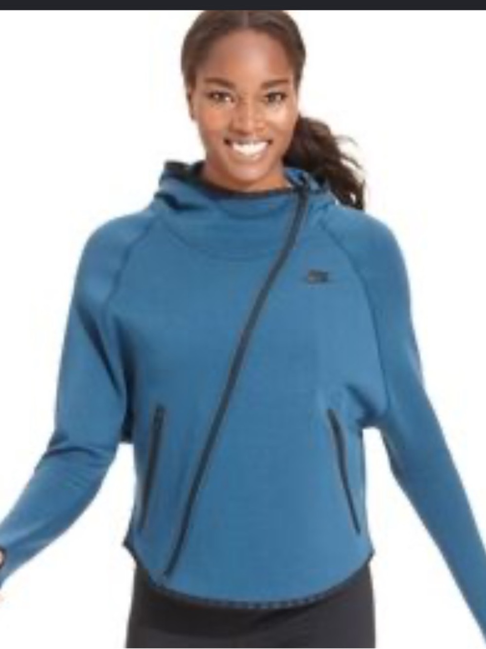 Nike Tech Fleece Buttertly Asymmetrical
Full Zip Hoodie Hoodie Teal Blue